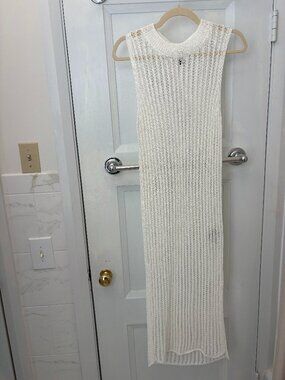 H&M Conscious White Crochet Maxi Dress Cover Up Size S